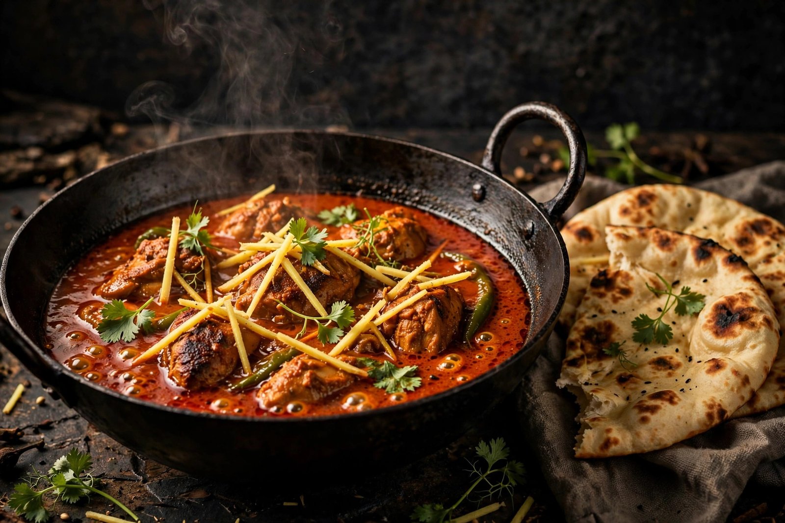 Chicken karahi with naan